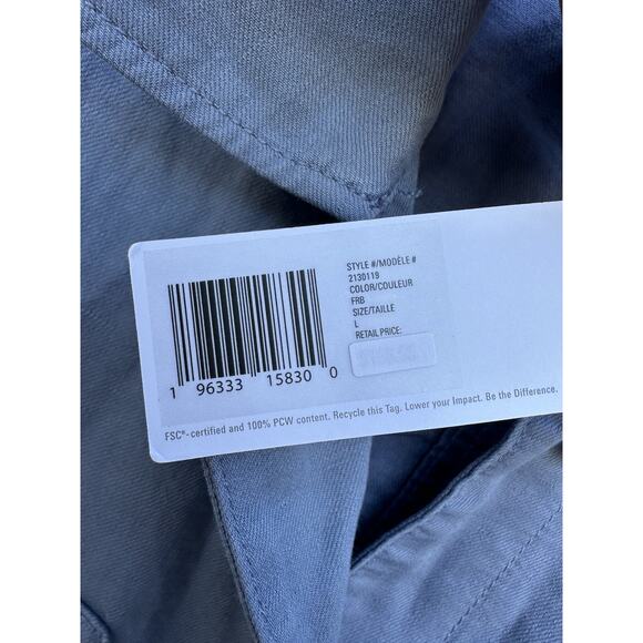 OUTERKNOWN Station Jumpsuit Womens Large Blue Long Sleeve One Piece Linen NEW - Picture 10 of 16